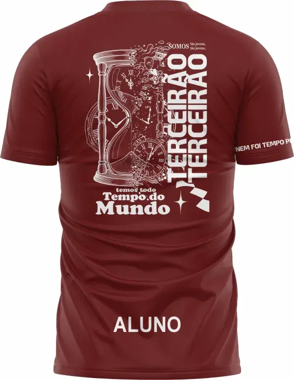 Arte Camisa Terceirão Tempo Perdido Vinho