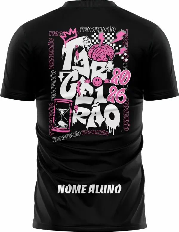 Arte Camisa Tercirão Ampulheta Cérebro 