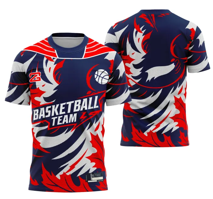 Camiseta unissex preta com logo no peito e estampa grande nas costas inspirada em time de basketball, ideal para fãs e atletas que gostam de estilo esportivo e moderno.