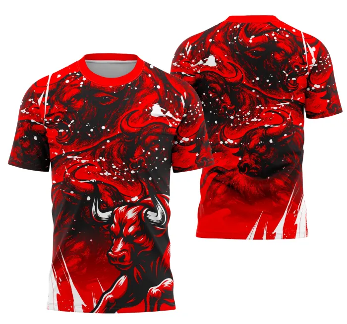 Camiseta unissex preta com logo no peito e estampa grande nas costas com tema Touro Interclasse 2025, estilo moderno e marcante para fãs de eventos esportivos.