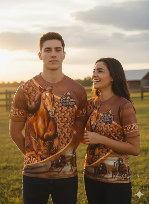 Camisa Vaquejada Cavalgada Rodeio Personalizada