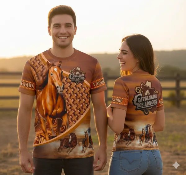 Camisa Vaquejada Cavalgada Rodeio Personalizada