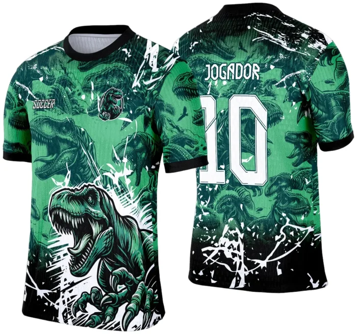 Arte Template Camisa Verde de Interclasse 2025 - Dinossauro