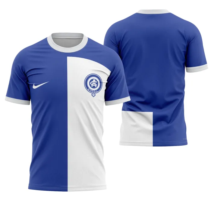 Camiseta unissex preta com logo no peito e estampa grande nas costas, tema Visita Do Atlético De Madrid 2023-2024, perfeito para torcedores e fãs do futebol