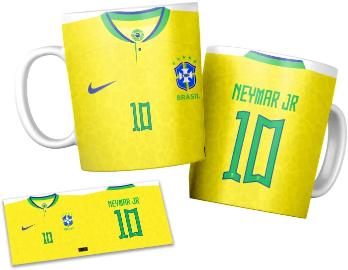 Camiseta unissex branca com logo no peito e estampa grande nas costas do time Brasil Titular 2022-23, ideal para mostrar sua paixão pelo futebol com estilo e conforto.