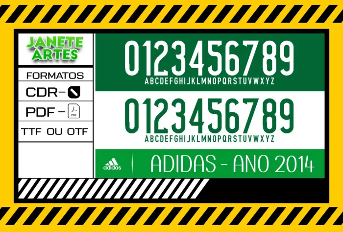 Fonte de Time Tipografia Adidas 2014