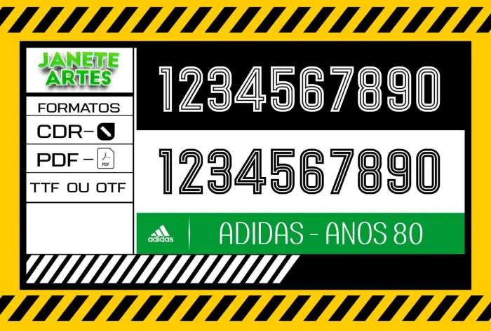 Fonte de Time Tipografia Adidas Anos 80