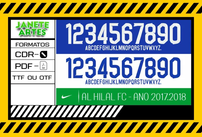 Fonte de Time Tipografia Al Hilal FC 2017 - 2018 Nike