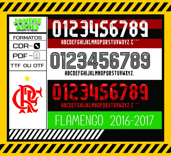 Fonte de Time Tipografia Flamengo 2016 - 2017