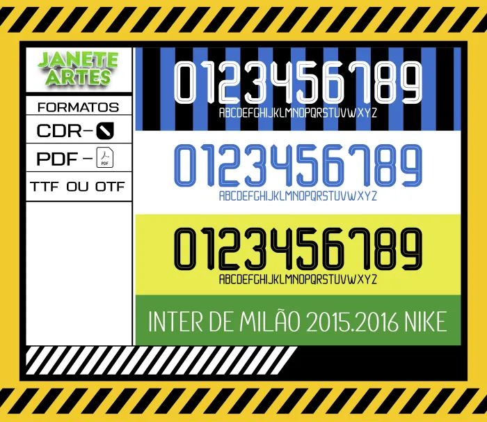 Fonte de Time Tipografia Inter de Milão 2015 - 2016