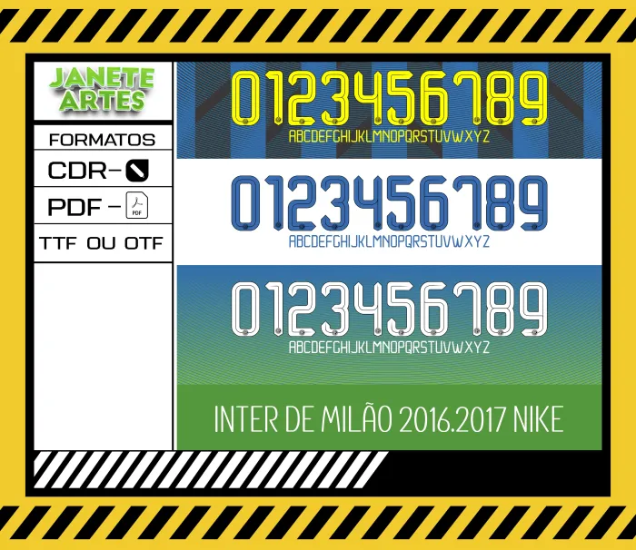 Fonte de Time Tipografia Inter de Milão 2016 - 2017