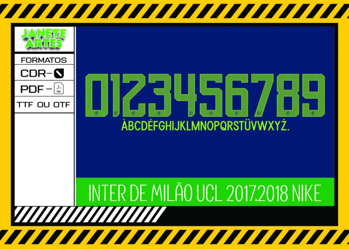Fonte de Time Tipografia Inter de Milão 2017 - 2018