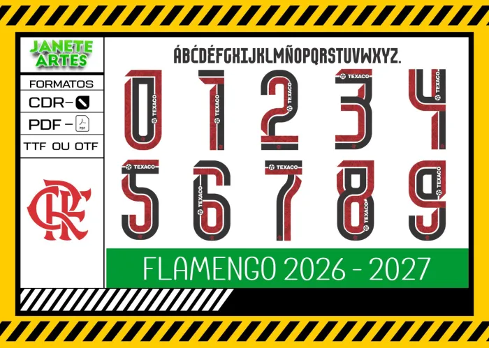 Camiseta unissex preta com logo do Flamengo no peito e estampa grande nas costas usando a fonte Flamengo 2026 Reserva 2027 com textura, ideal para torcedores que querem mostrar paixão pelo time.