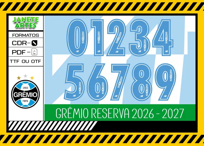 Camiseta unissex preta com logo no peito e estampa grande nas costas da Fonte Grêmio Reserva 2026 2027 em estilo esportivo e moderno