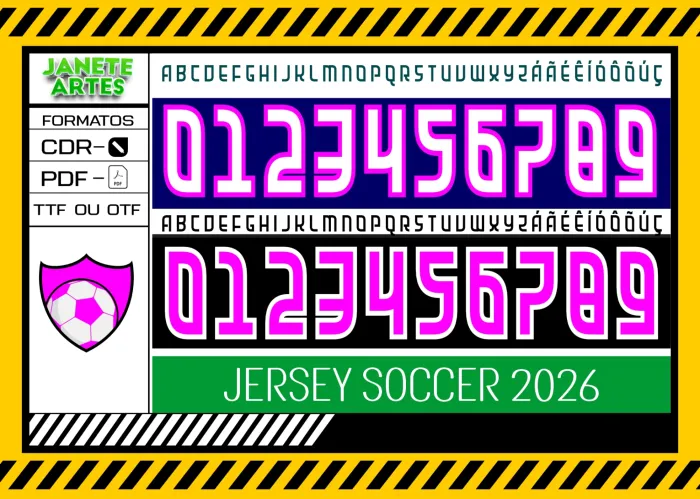 Camiseta unissex preta com logo no peito e estampa grande nas costas inspirada na Fonte Jersey Soccer 2026, ideal para fãs de futebol e estilo esportivo.
