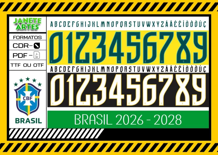 Camiseta unissex preta com logo no peito e estampa grande nas costas da Seleção Brasil Copa 2026, estilo vibrante e esportivo, perfeita para torcer com orgulho.