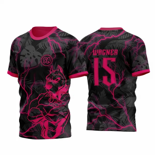 InterClasse Arte Vetor Camisa 2025 PitBull Raios Rosa