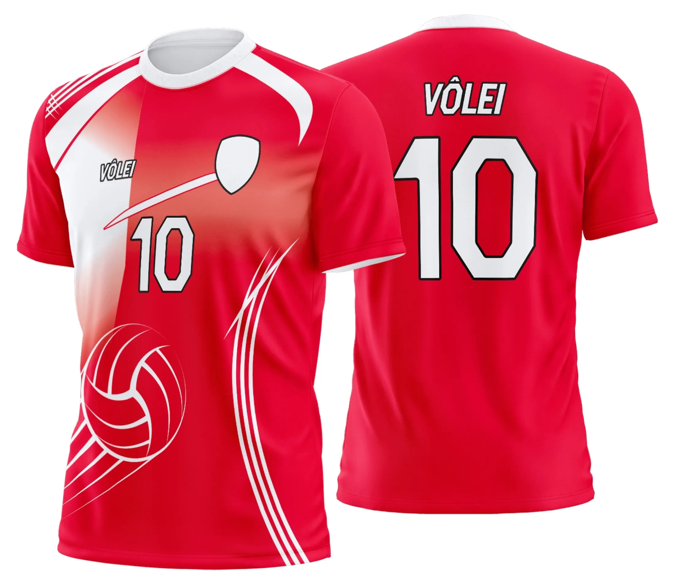 Camisa unissex preta com logo no peito e estampa grande nas costas de uniforme personalizado para vôlei profissional, ideal para times e atletas